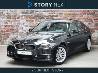 Hoofdafbeelding BMW 5 Serie BMW 5 Serie Sedan 520i High Executive Luxury Line Automaat Navigatie Professional / Comfortstoelen / Schuif-/kanteldak / Leder / Xenon / Hifi / Stoelverwarming / Climate Control / Parkeersensoren voor+achter / Bluetooth /