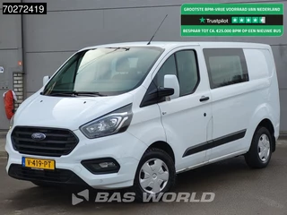 Ford Transit Custom 105pk Dubbel Cabine Euro6 Trekhaak Cruise Airco L1H1 Doka Mixto 3m3 Airco Trekhaak Cruise control