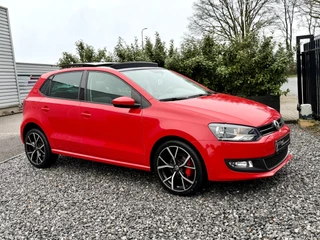Volkswagen Polo 1.2 TSI DSG Highline Panodak|Leer|Navi|Cruis Rood!