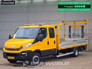 Iveco Daily 70C18 3.0L Automaat 452cmOpen Laadbak Dubbel Cabine Dubbellucht 3,5t Trekhaak Navi Airco Cruise Camera Zwaailamp Euro6 Pritsche Pickup Open Box Airco Trekhaak Cruise control