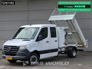 Mercedes Sprinter 514 CDI Kipper Dubbel Cabine Dubbellucht 3,5t Trekhaak Airco Cruise Euro6 Tipper Benne Kieper Airco Trekhaak Cruise control