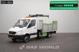 Mercedes Sprinter 510 CDI Kraanwagen Dubbellucht HIAB 071T-2-1M Open Laadbak Trekhaak Camera Crane Kraan Kranwagen Pritsche Pickup Open Box Trekhaak