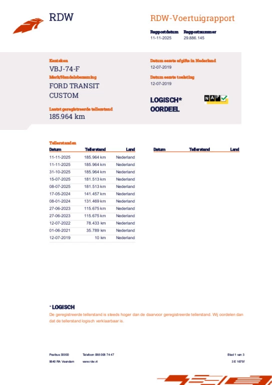 Hoofdafbeelding Ford Transit Custom