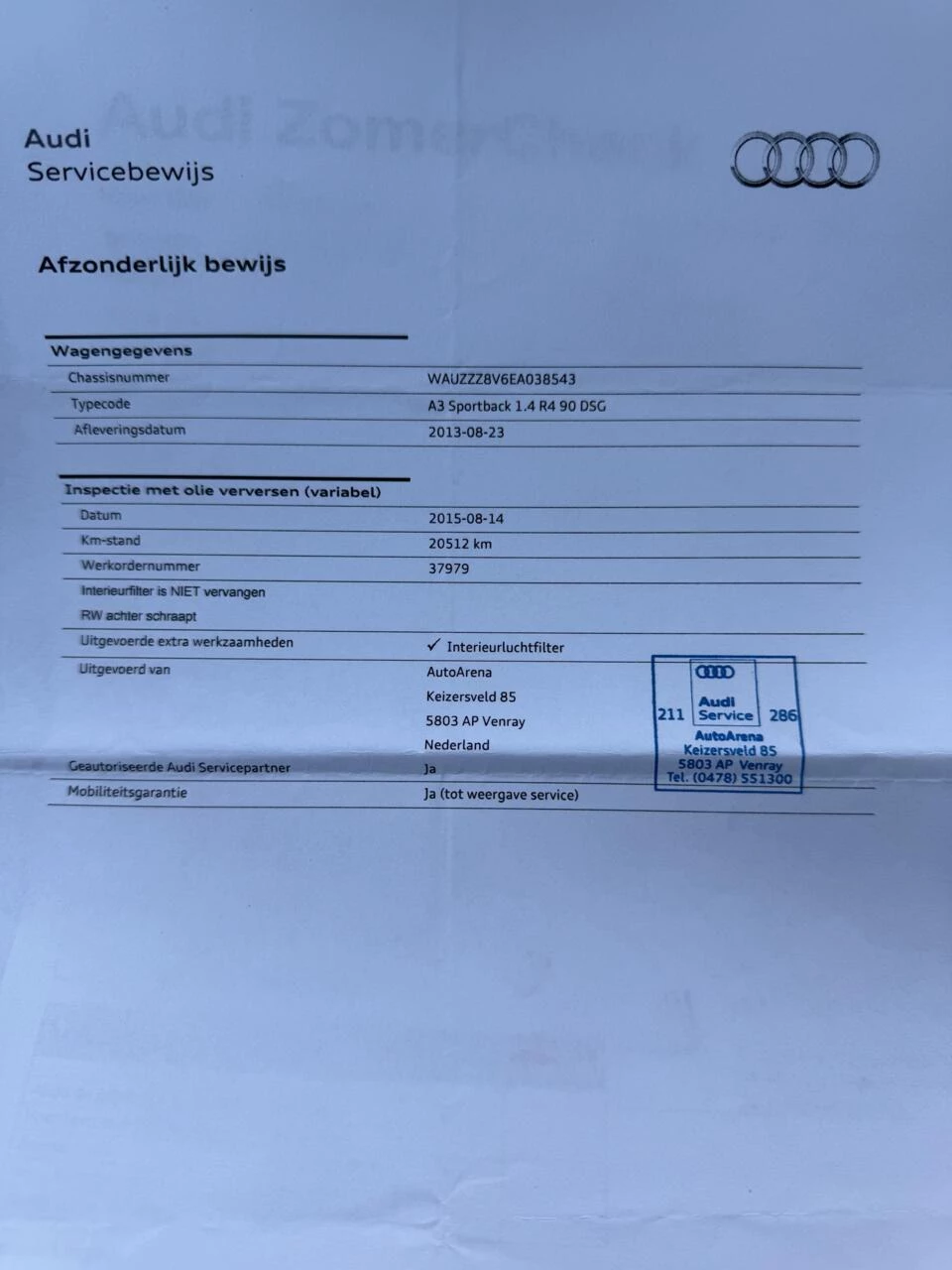 Hoofdafbeelding Audi A3