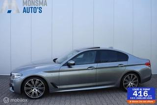 BMW 530d M-Sport Bluestone ACC Schuifdak Nappa HUD Stoelventilatie H/K Softclose Keyless 20" LMV Zeer mooi!