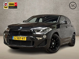 BMW X2 1.8i sDrive M Sport 140Pk Automaat (NAVIGATIE, M PAKKET, BLACK PACK, LEDER, STOELVERWARMING, SPORTSTOELEN, GETINT GLAS, SFEERVERLICHTING, PARKEERSENSOREN, NIEUWSTAAT)