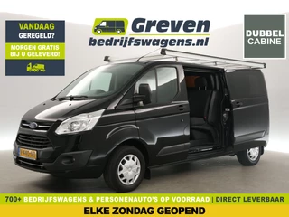 Ford Transit Custom 290 2.0 TDCI L2H1 | Dubbele Cabine | 6 Persoons | 2xSchuifdeur Airco Cruise Navigatie PDC Imperiaal Trekhaak