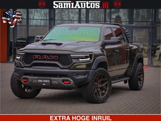 Dodge Ram 1500 TRX OLEA GREEN HELLCAT 6.2 V8 712PK | CARBON PACK | RODE STIKSELS | BOM VOL | 4PLAY WHEELS | DUBBELE CABINE | 5 PERSOONS DC | DE MOOISTE VAN NL |