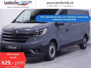 Renault Trafic 2.0 Blue dCi 130 pk L2H1 All-In Lease Airco, Cruise Control, LED Koplampen, Apple Carplay, Nieuw, 3-Zits