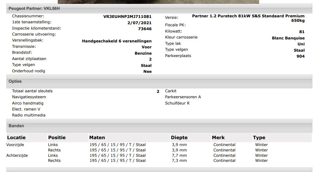 Hoofdafbeelding Peugeot Partner