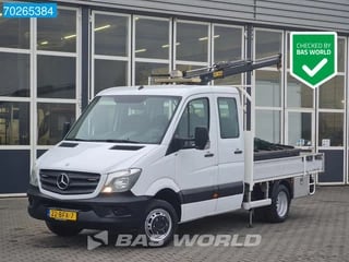 Mercedes Sprinter 513 CDI Automaat Euro6 Hiab Kraan Open laadbak 3.5t trekhaak Dubbel Cabine Pickup Pritsche Airco Dubbel cabine Trekhaak