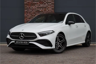 Mercedes-Benz A-Klasse 250 e Premium+ AMG Line Aut8 | Facelift | Panoramadak | Trekhaak | Leder | Keyless Go | Dodehoekassistent | Surround Camera | Sfeerverlichting | Nightpakket | Multibeam LED |