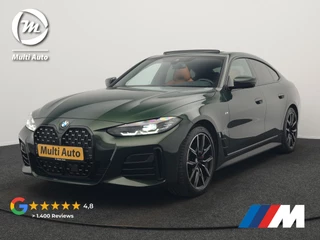 BMW 4 Serie Gran Coupé 430i M Sport 245pk Dealer O.H Sanremo Green | Panodak | Lederen Competition Stoelen Memory & Verwarmd | Adaptive Onderstel | 360 Camera | Harman & Kardon | 19" L.M | Carbon | Apple Carplay | Navigatie | Blis | Virtual | DAB |