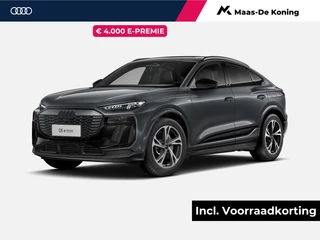 Hoofdafbeelding Audi Q6 e-tron Audi Q6 Sportback e-tron S edition performance 306 PK · Glazen panoramadak · Exterieurpakket zwart · Warmtewerend glas donker tint