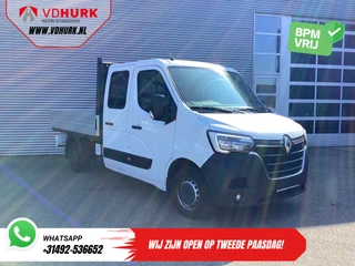 Renault Master 2.3 dCi 150 pk DC Dubbel Cabine Open laadbak/ 7 Pers./ 2.5t Trekverm./ Airco/ Trekhaak/ 242x204x40/ Pick-Up