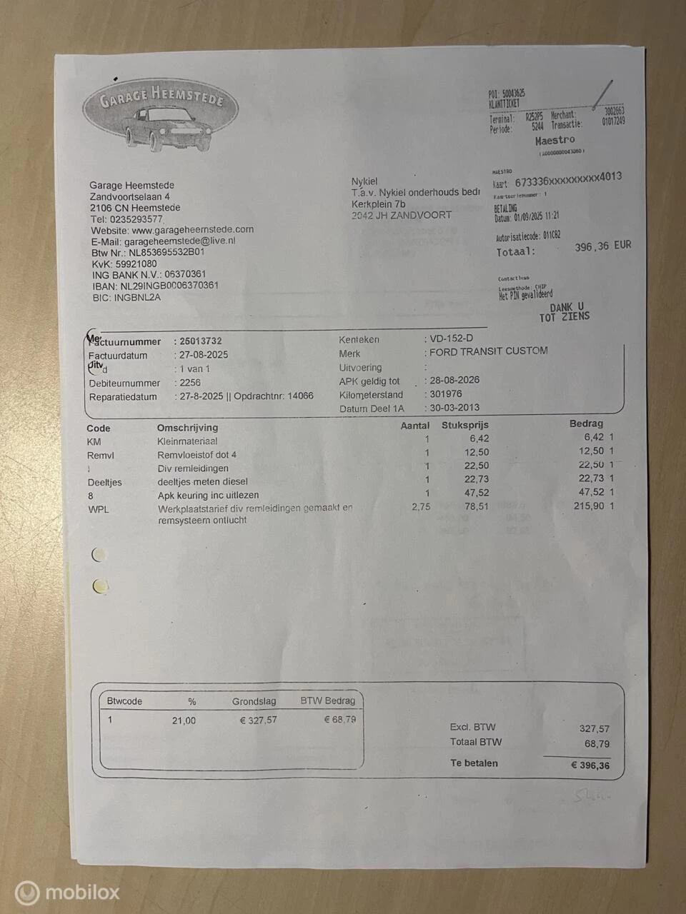Hoofdafbeelding Ford Transit Custom