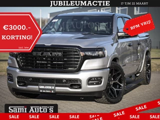 Dodge Ram Pick-Up PREMIUM EDITION | BOM VOL + 14.4 INCH SCHERM | LUCHTVERING | HUD | HURRICANE 420PK 636 Nm | PRIJS MET LPG EN COVER EN GARANTIE | DUBBELE CABINE | PICK UP | 5 PERSOONS | DC | GRIJSKENTEKEN | VOORRAAD NR 2215 - 4984