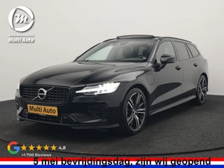 Volvo V60 T6 Recharge AWD R-Design LONG RANGE PHEV 350pk Dealer O.H. | Panodak | Camera | Harman / Kardon | Lederen Sportstoelen Memory & Verwarmd | Apple Carplay | Keyless | Stuur Verwarmd | Navigatie | DAB | 19"L.M | Plug In Hybrid |