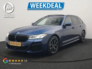 BMW 5 Serie Touring 530e M Sport PHEV 293pk Dealer O.H. | Panodak | Adaptive Cruise | 360 Camera | Harman / Kardon | Lederen Comfortzetels Memory & Verwarmd | Adaptive LED | Apple Carplay | Blis | Sfeerverlichting | Navigatie | DAB | Plug In Hybrid |