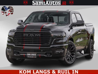 Dodge Ram Pick-Up NIGHT PREMIUM | 426PK | STRIPING | LUCHTVERING | HUD | PANO | 360 CAM | Full Option | LIMITED WHEELS | De Meest Luxe in zijn Klasse | Comfortabele Dubbele Cabine met Royale 5 Zitplaatsen | EERSTE EIGENAAR | SMOKE PACK | BOM VOL |