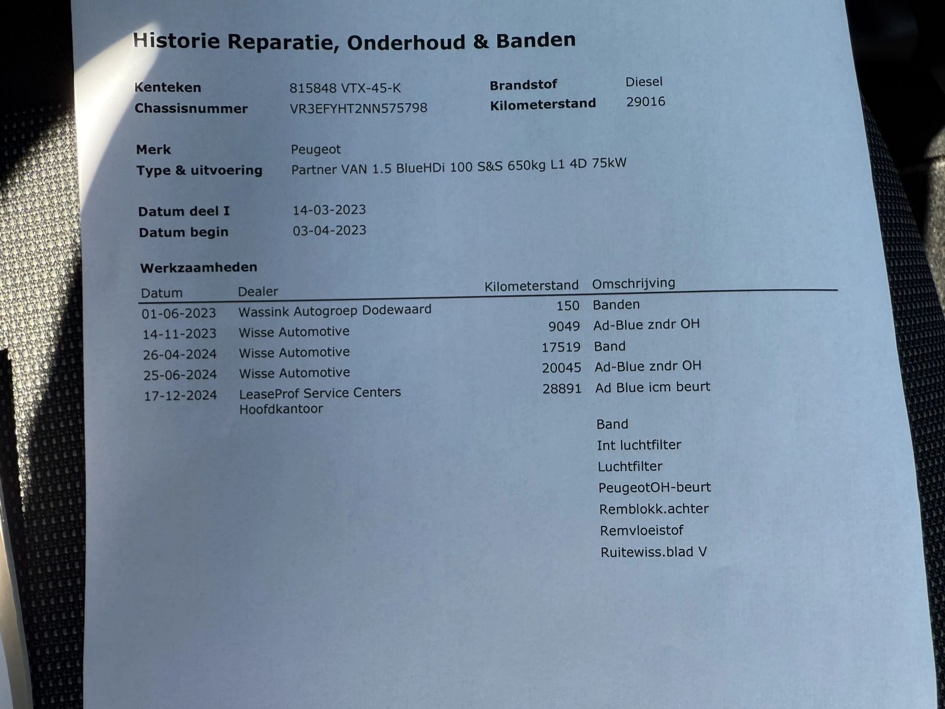 Hoofdafbeelding Peugeot Partner