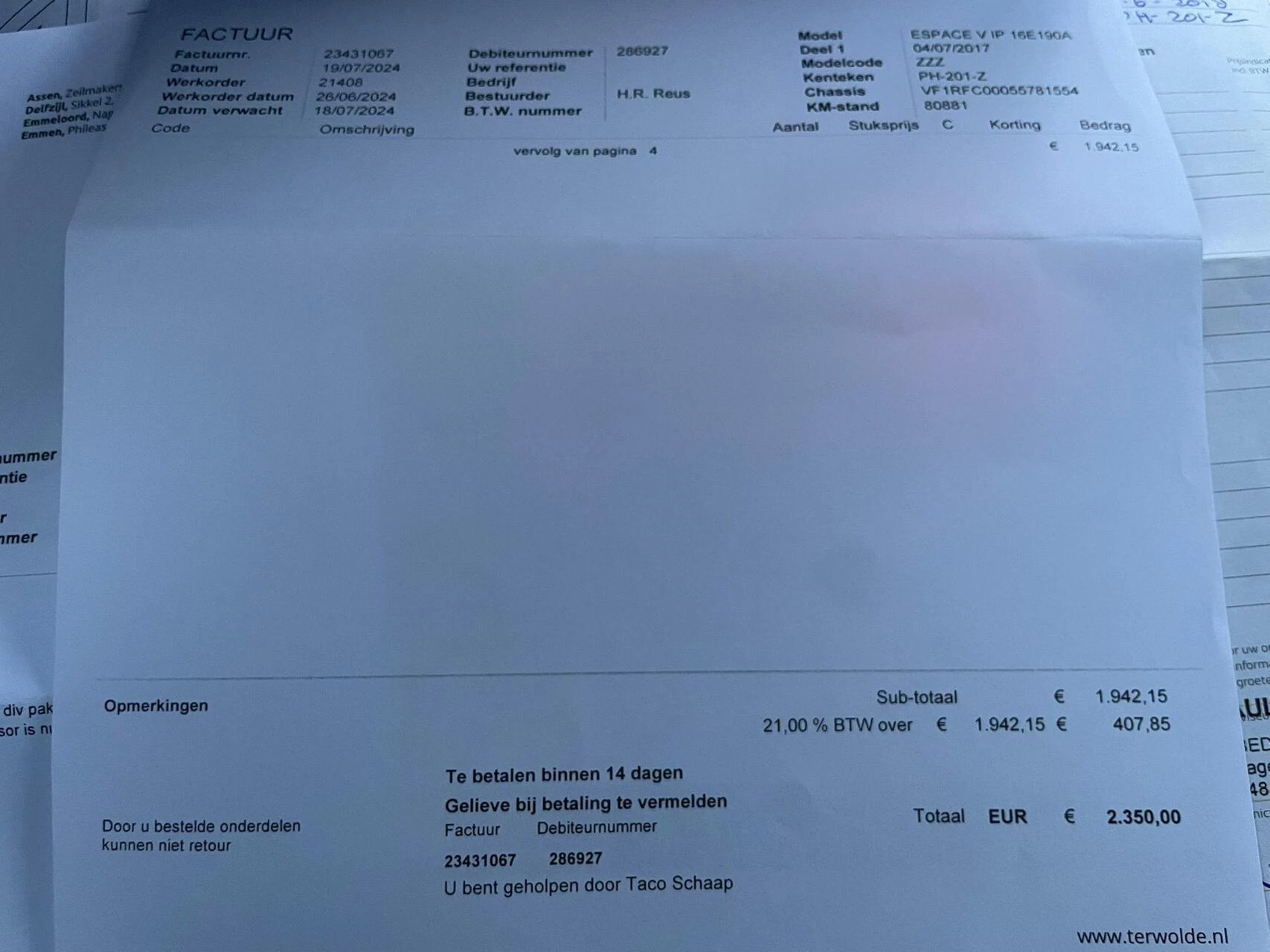 Hoofdafbeelding Renault Espace