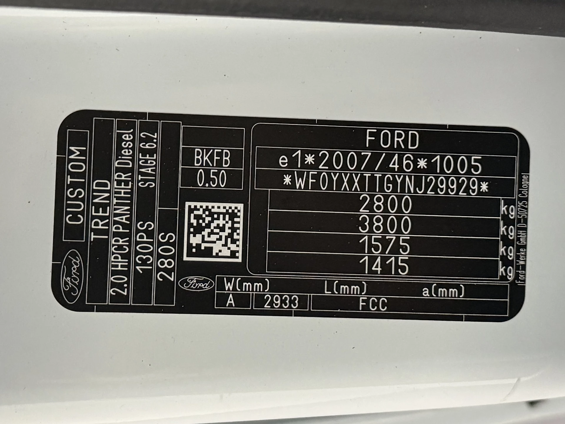 Hoofdafbeelding Ford Transit Custom