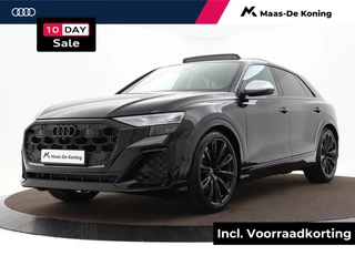 Hoofdafbeelding Audi SQ8 Audi SQ8 4.0 TFSI 507 PK · HD-matrix + laser koplampen · Panoramadak · Audi exclusive Alcantara · Sportstoelen plus rood stiksel