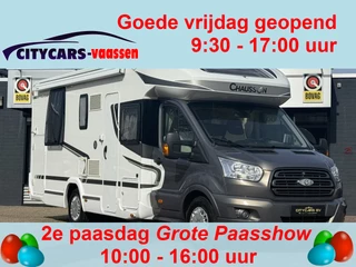 Ford Transit Chausson Flash 718 EB queensbed+hefbed fietsenrek zonnepaneel elktr schotel tv hordeur remis plisse