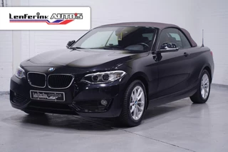 BMW 2-serie Cabrio 218i High Executive Navigatie-Full Sattelbraun Leder Nederlandse auto Bi-xenon Led PDC v+a Stoelverwarming Windscherm NAP