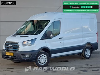 Ford e-Transit 390 Elektrisch 75kWh 334km WLTP BEV Snelladen L2H2 Navi Airco Cruise Camera Parkeersensoren v+a L2 Airco Cruise control