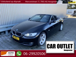 BMW 3 Serie Cabrio 320i High Executive AUTOMAAT, Leer, Navi, Clima, CC, PDC v/a, LM, – Inruil Mogelijk –