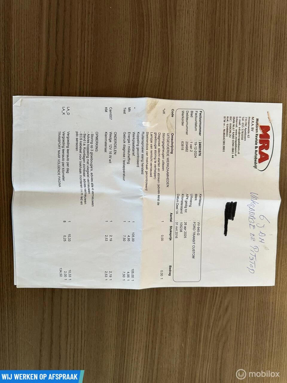 Hoofdafbeelding Ford Transit Custom