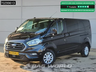 Ford Transit Custom  130PK Dubbel Cabine Automaat 2x Schuifdeur LED Xenon Trekhaak Navi Airco Cruise Camera Parkeersensoren Euro6 L2 DC Doka Mixto Airco Trekhaak Cruise control