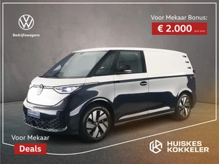 Hoofdafbeelding Volkswagen ID. Buzz Cargo Volkswagen ID. Buzz Cargo Anniversary Edition 286pk 86kWh > Gelimiteerde editie; netto prijs excl. BTW en kosten rijklaarmaken < | Climatronic | Achterdeuren | Trekhaak |