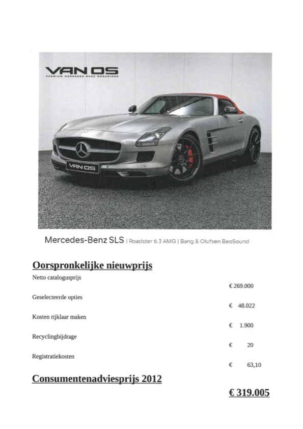 Hoofdafbeelding Mercedes-Benz SLS Roadster
