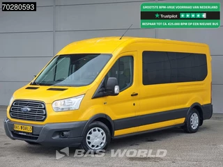 Ford Transit 130pk Personenvervoer Luchtvering Taxi L3H2 Ramp Airco Cruise Parkeersensoren Euro6 Kombi Tourer 11m3 Airco Cruise control