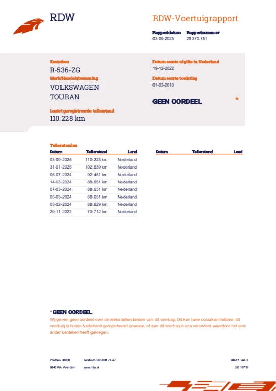 Hoofdafbeelding Volkswagen Touran