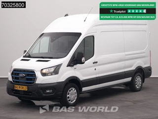 Ford e-Transit 184pk Elektrisch 68kWh 317km WLTP L3H3 Hoog Dak Navi Airco Cruise Parkeersensoren v+a SYNC4-Display CarPlay L3 Airco Cruise control