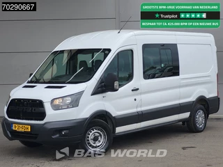 Hoofdafbeelding Ford Transit Ford Transit 130pk Dubbel Cabine L3H2 Trekhaak Navi Airco Parkeersensoren APK 04-2026 Euro6 DC Doka Mixto 11m3 Airco Dubbel cabine Trekhaak
