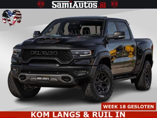 Dodge Ram Pick-Up TRX HELLCAT | 6.2 V8 712PK SUPERCHARGER | FULLY LOADED | CARBON | BLACK ON BLACK | CREW CAB | DUBBELE CABINE | 5 PERSOONS |