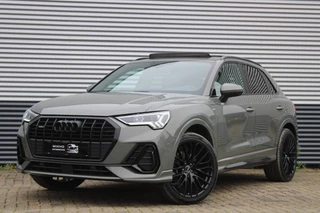 Audi Q3 40 TFSI quattro | 3x S-Line | Panoramadak | Trekhaak | Camera | Black optik | Dode hoek | Chronos grijs | Apple carplay |