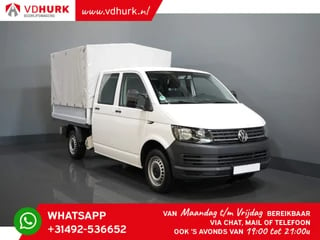 Volkswagen Transporter 2.0 TDI L2 DC Dubbel Cabine 31.000 km/ 6 Pers./ Open Laadbak/ Pick-up/ Huif/ Cruise/ Airco