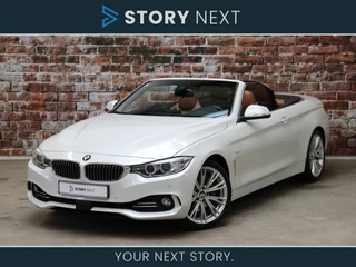 BMW 4 Serie Cabrio 435i High Executive Luxury Line Automaat / Navigatiesysteem Professional / Air Collar / Leder /  Active Cruise Control met Stop en Go-functie / Trekhaak / 19 Inch / Stoelverwarming / Achteruitrijcamera / Lane Change Warning / Windscherm / Xenon / Hifi / Parkeersensoren voor+achter