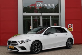 Mercedes-Benz A-klasse 180 136PK AUTOMAAT AMG LINE | STERRENHEMEL! | PANORAMISCH SCHUIF/KANTEL DAK | SFEER VERLICHTING | NAVIGATIE | ACHTERUITRIJ CAMERA | PARKEERSENSOREN VOOR EN ACHTER | HIGH PERFORMANCE LED KOPLAMPEN | STOEL VERWARMING | KEYLESS - GO | SPIEGEL PAKKET | NIGHT PAKKET | LICHTMETALEN VELGEN 18" | EERSTE EIGENAAR! |