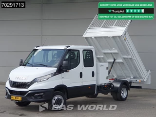 Iveco Daily 35C16 Open Laadbak met Kist Dubbel Cabine Dubbellucht 3,5t Trekhaak Airco Cruise Euro6 Pritsche Pickup Open Box 2m3 Airco Trekhaak Cruise control
