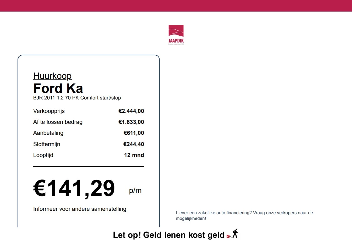 Hoofdafbeelding Ford Ka
