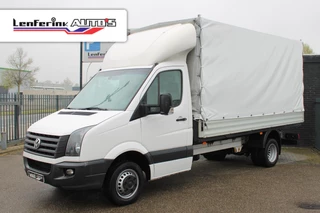 Hoofdafbeelding Volkswagen Crafter Volkswagen Crafter 2.0 TDI 163 pk Pick Up met Huif / Open Laadbak Airco, Cruise Control, Dakspoiler, 3-Zits