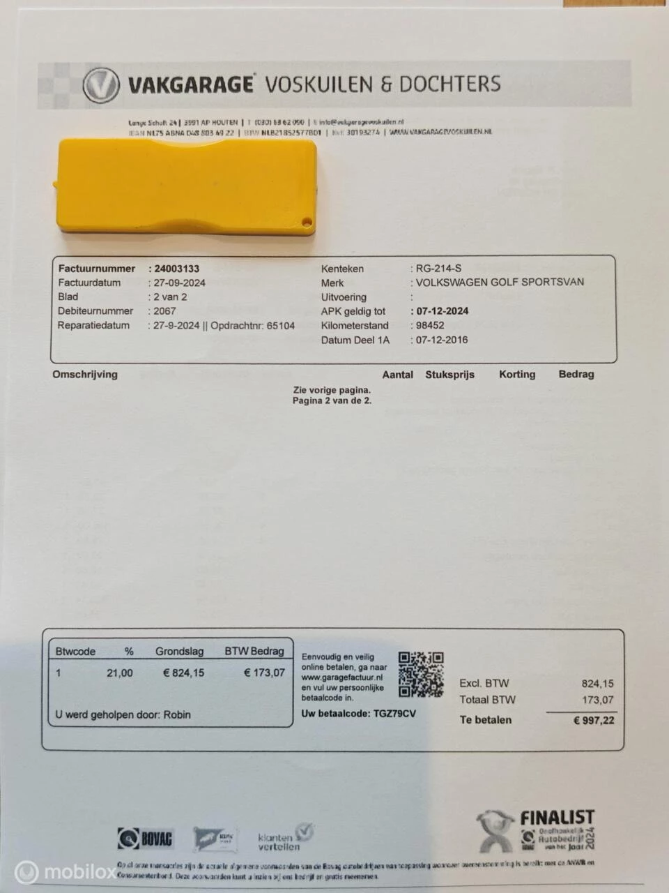 Hoofdafbeelding Volkswagen Golf Sportsvan