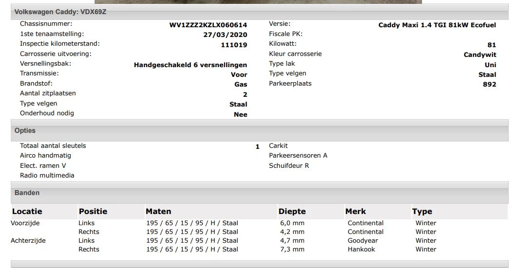 Hoofdafbeelding Volkswagen Caddy